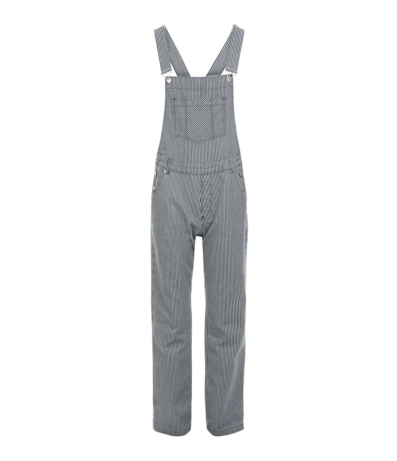 MAISON STANDARDS Salopette Berenice Coton Rayures Bleu