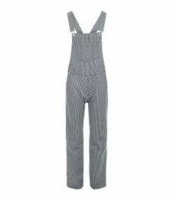 MAISON STANDARDS Salopette Berenice Coton Rayures Bleu