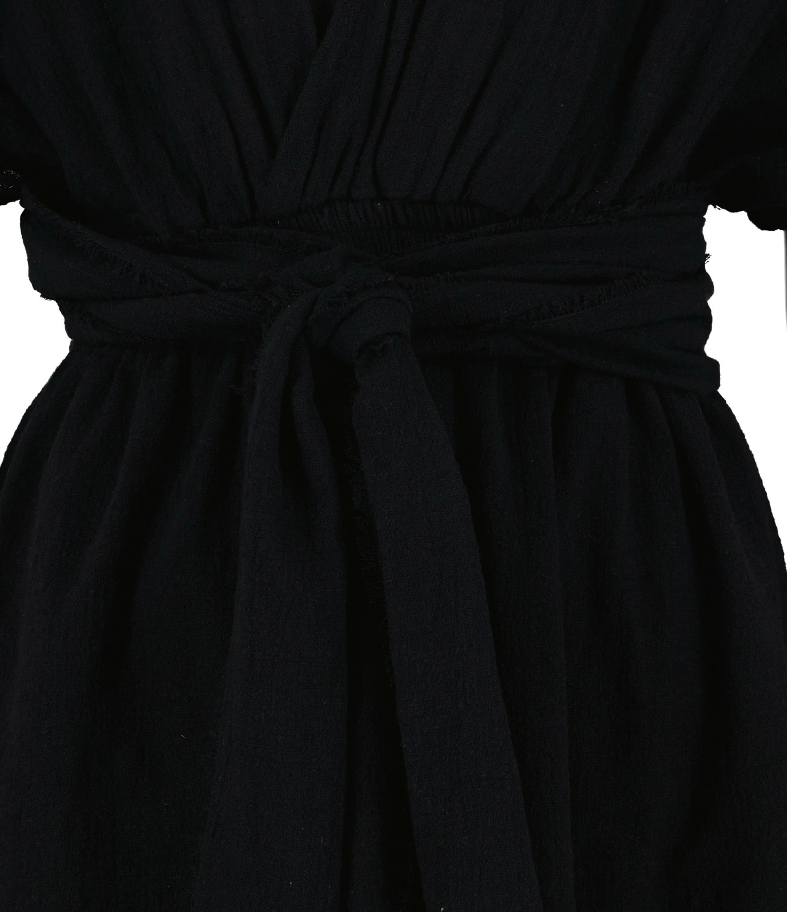 MAISON SAINT JULIEN Robe Empire Courte Coton Noir – Image 2