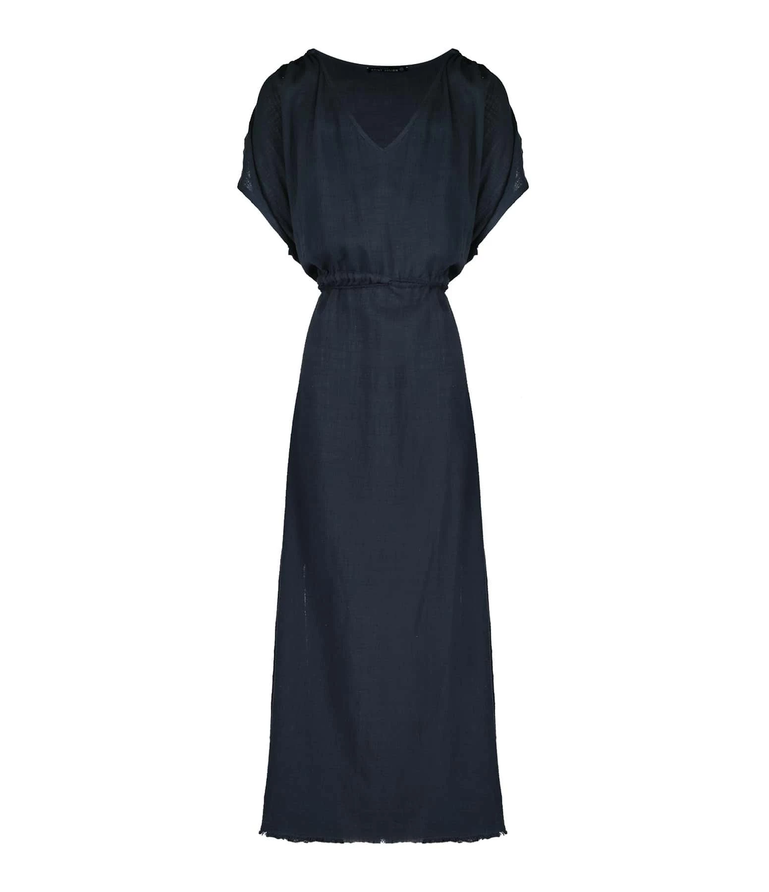 MAISON SAINT JULIEN Robe Alexandrie Longue Coton Midnight Blue