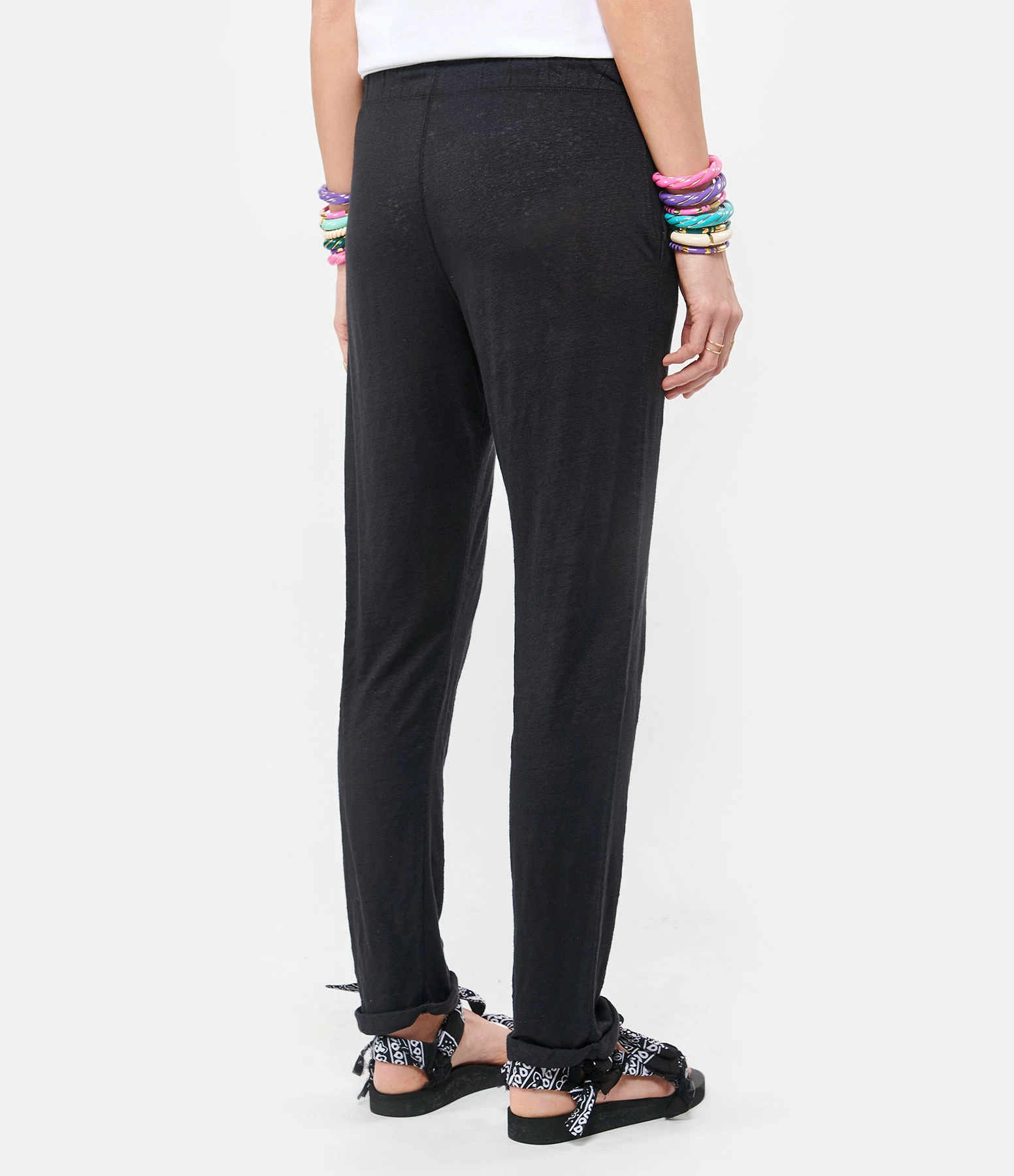 MAJESTIC FILATURES Pantalon Lin Noir – Image 5