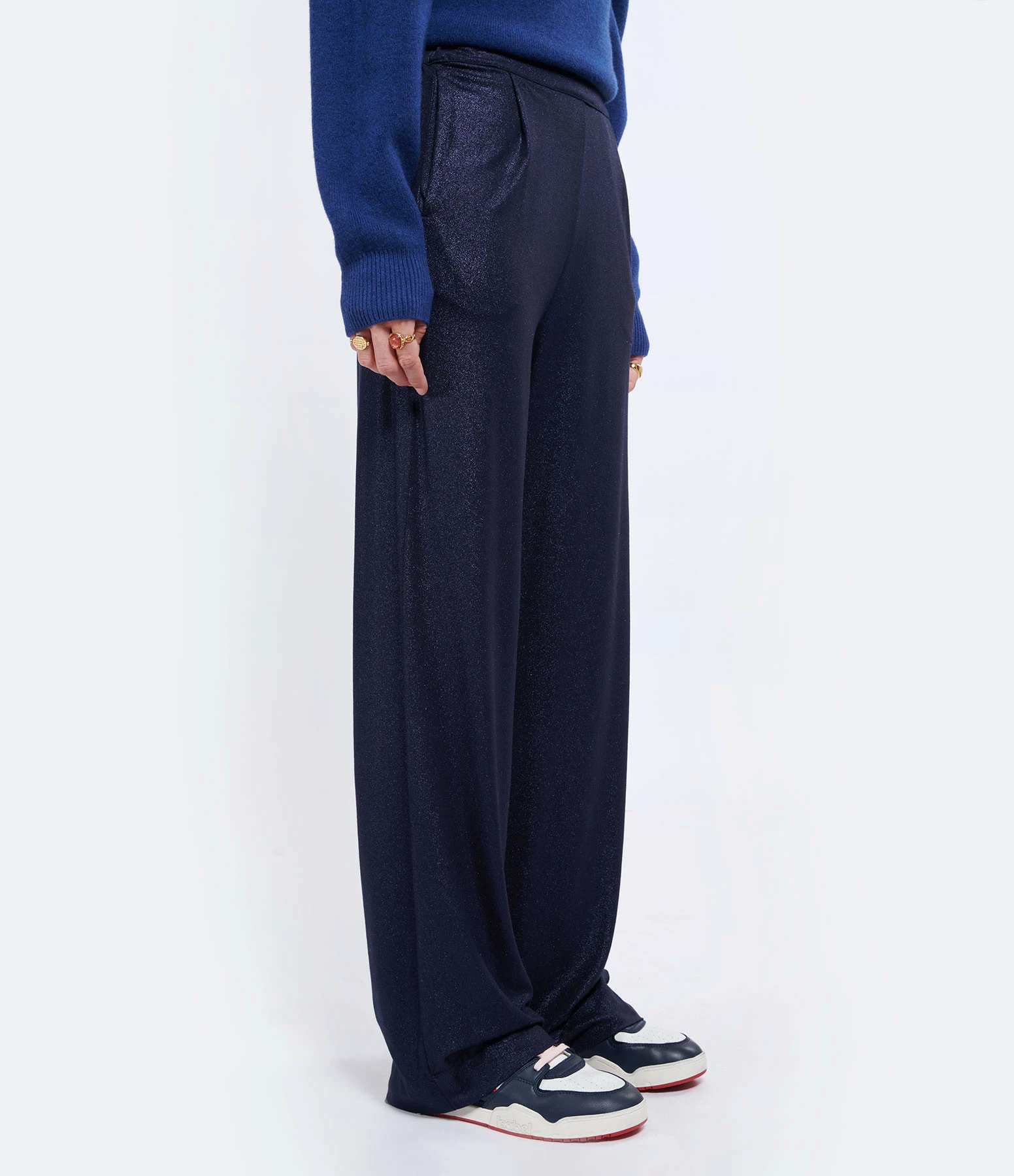 MAJESTIC FILATURES Pantalon Métallique Navy – Image 4