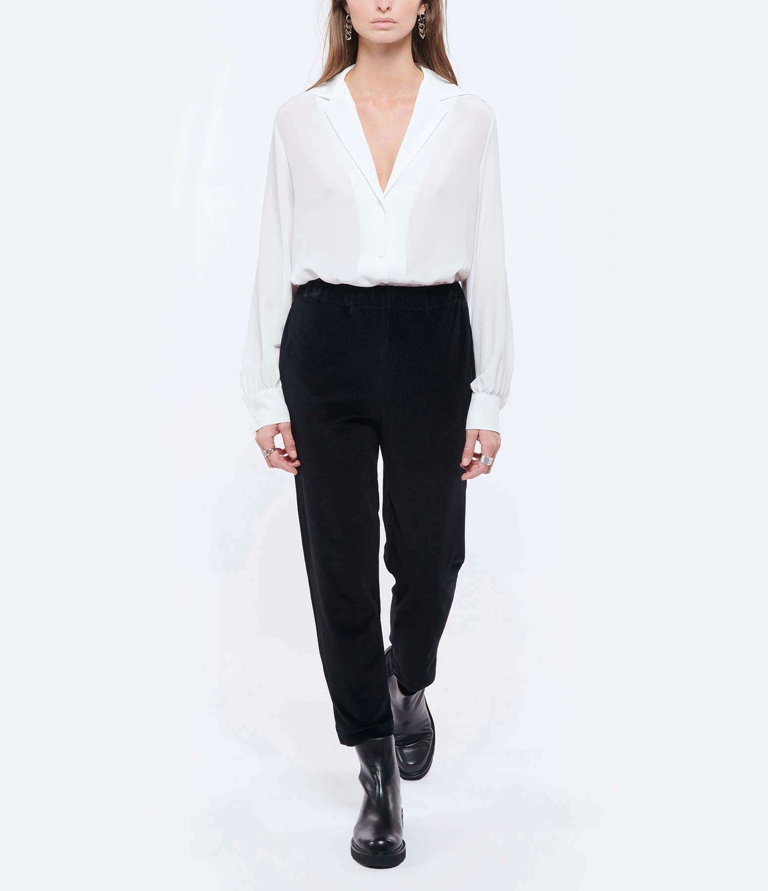 MAJESTIC FILATURES Pantalon Coton Noir – Image 3