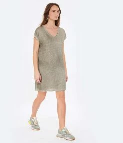 MAJESTIC FILATURES Robe Lin Kaki 8 MAJESTIC FILATURES Robe Lin Kaki -Boutique de vente ZIMMERMANN majes look20230110 111