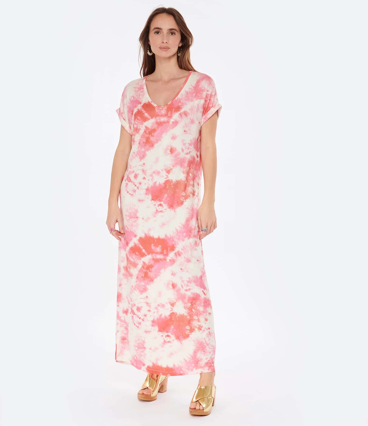 MAJESTIC FILATURES Robe Longue Flamingo Tie & Dye – Image 3