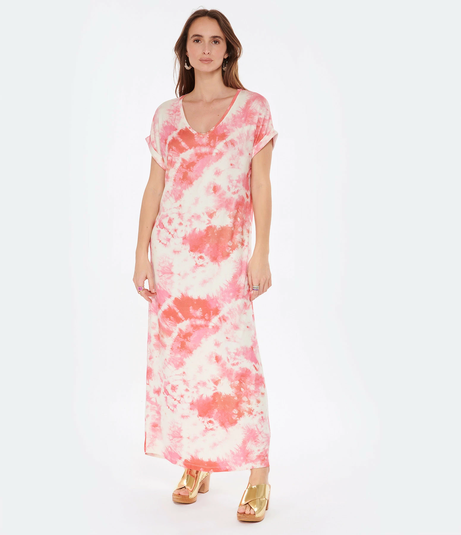 MAJESTIC FILATURES Robe Longue Flamingo Tie & Dye – Image 3