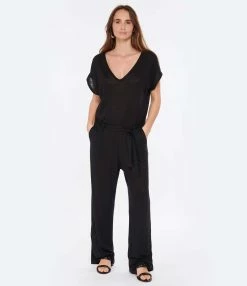 MAJESTIC FILATURES Combinaison Lin Noir -Boutique de vente ZIMMERMANN majes look20230110 249 1
