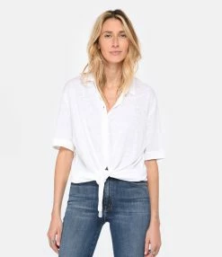 MAJESTIC FILATURES Chemise Lin Blanc 9 MAJESTIC FILATURES Chemise Lin Blanc -Boutique de vente ZIMMERMANN majes look20230111 475