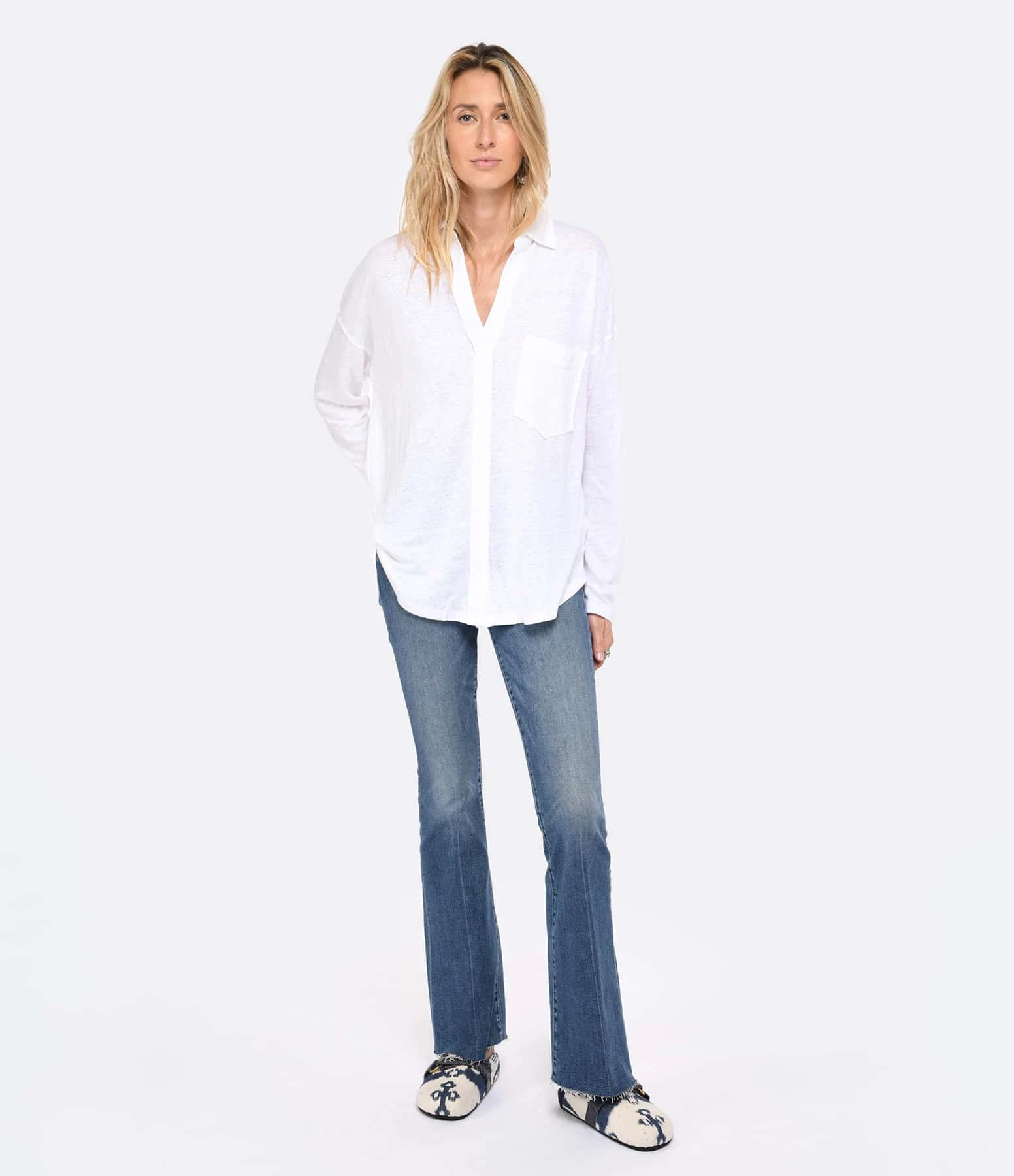 MAJESTIC FILATURES Chemise Lin Blanc – Image 5