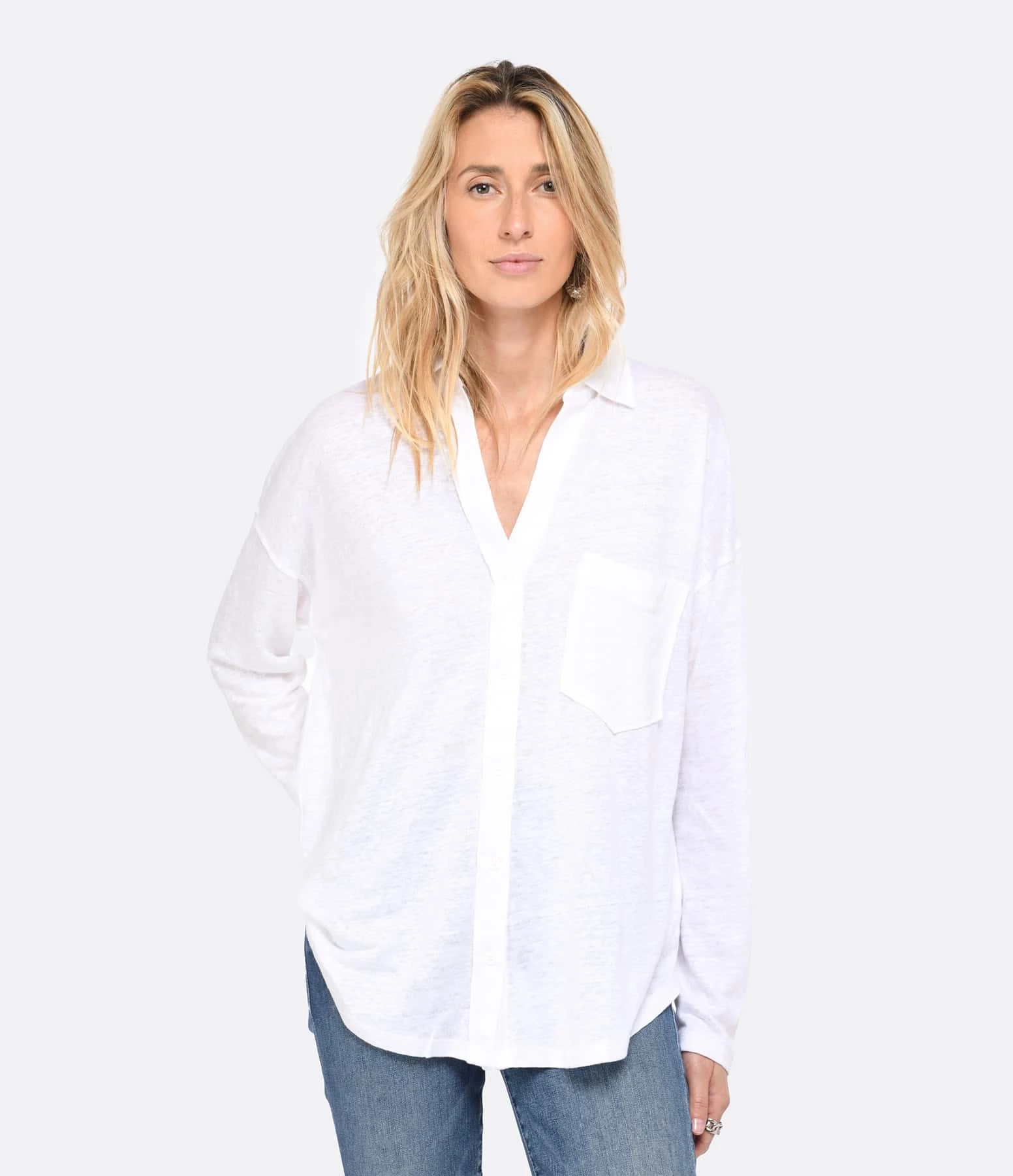 MAJESTIC FILATURES Chemise Lin Blanc – Image 3