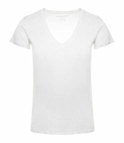 MAJESTIC FILATURES Tee-shirt Lisa Col V Lin Blanc