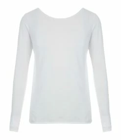 MAJESTIC FILATURES Tee-shirt Manches Longues Col Bateau Blanc
