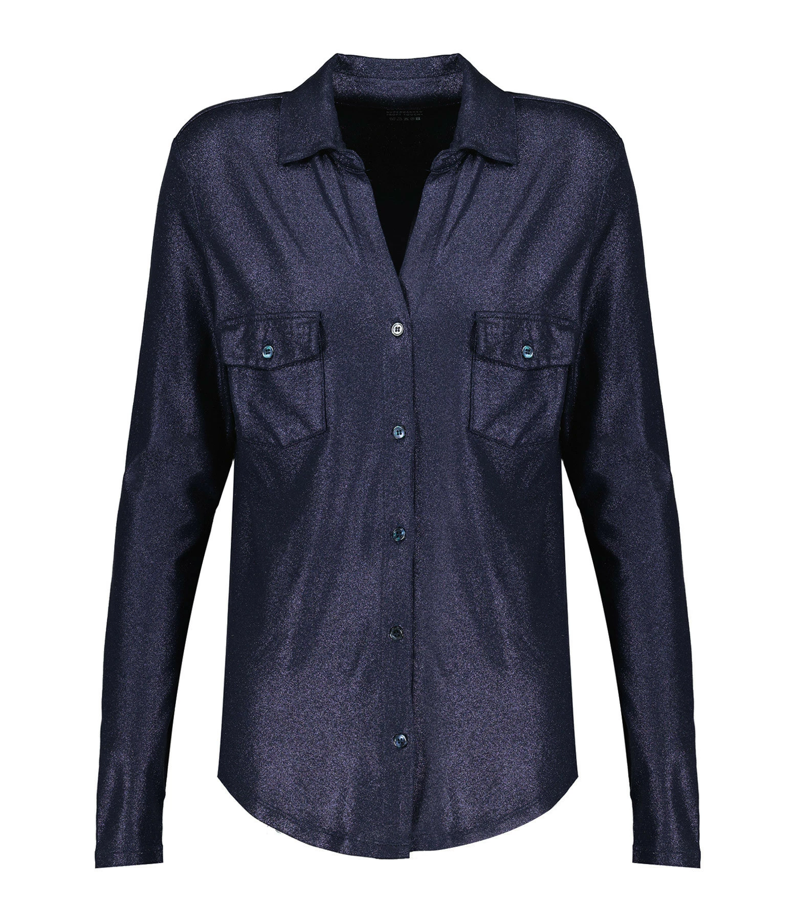 MAJESTIC FILATURES Chemise Métallique Navy 3 MAJESTIC FILATURES Chemise Métallique Navy