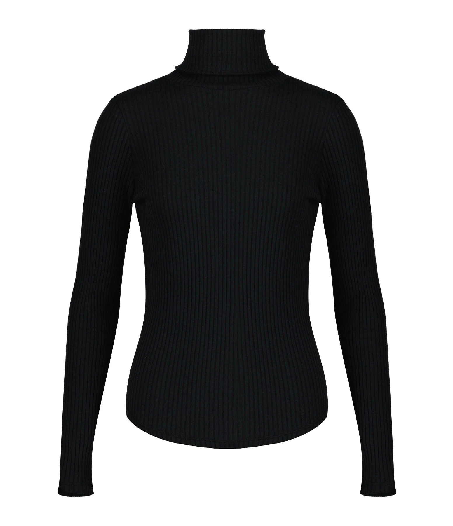 MAJESTIC FILATURES Tee-shirt Col Roulé Coton Noir