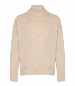 MAJESTIC FILATURES Pull Col Montant Laine Cachemire Ficelle