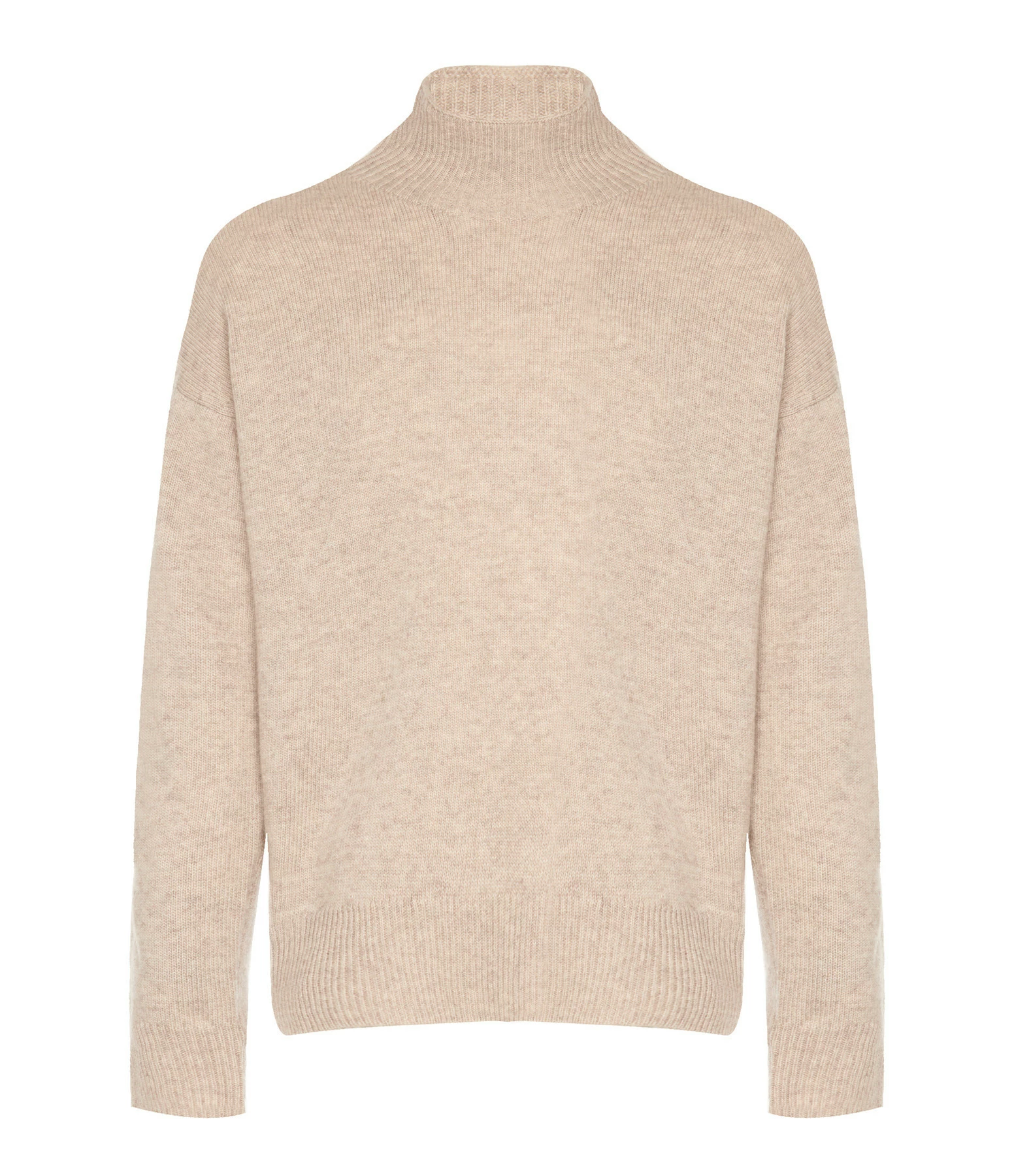 MAJESTIC FILATURES Pull Col Montant Laine Cachemire Ficelle