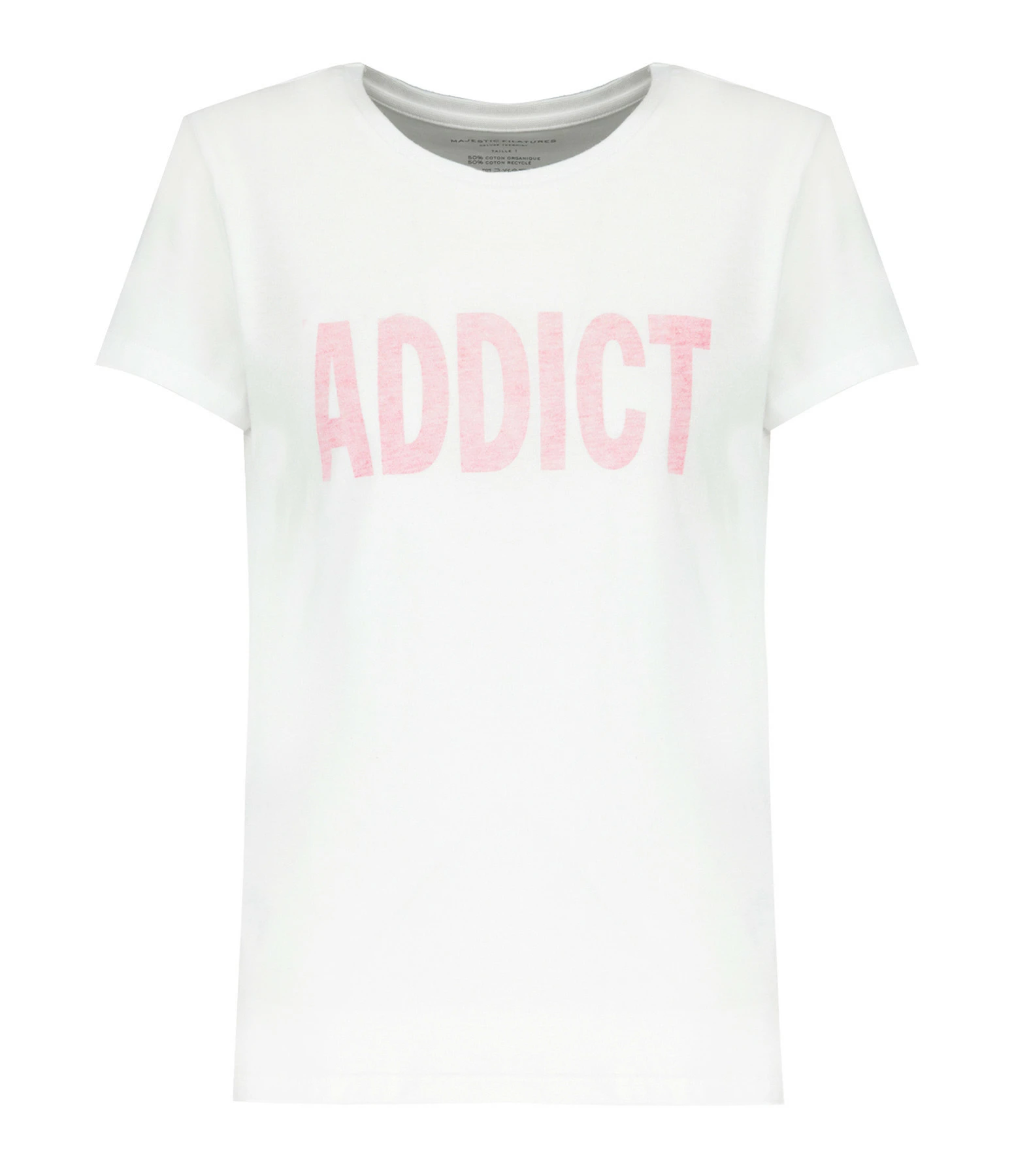 MAJESTIC FILATURES Tee-shirt Coton Addict Rose Fluo
