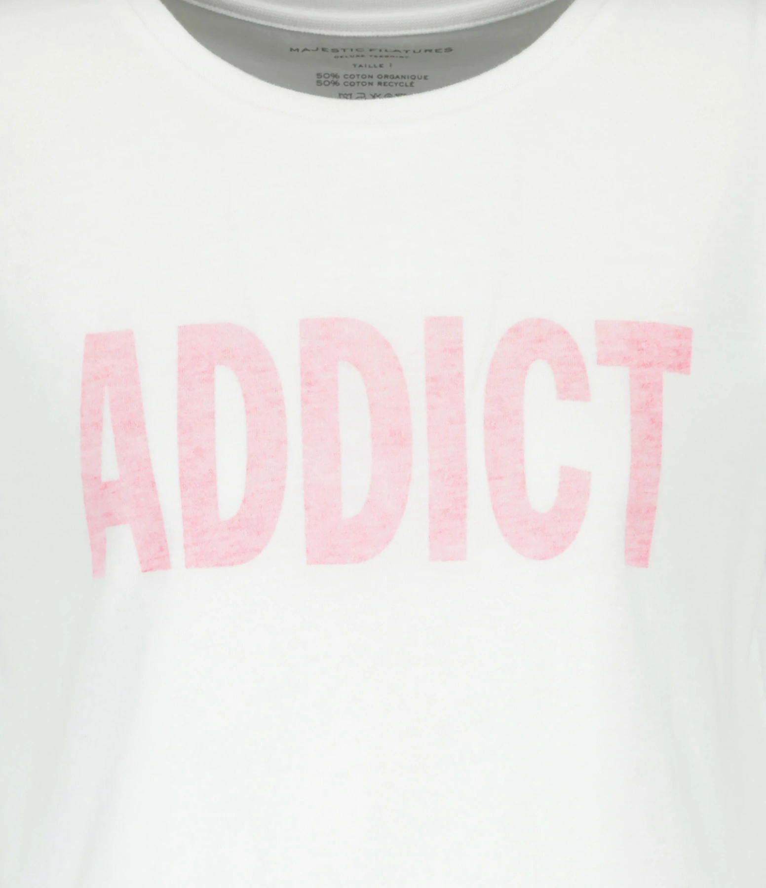 MAJESTIC FILATURES Tee-shirt Coton Addict Rose Fluo – Image 2