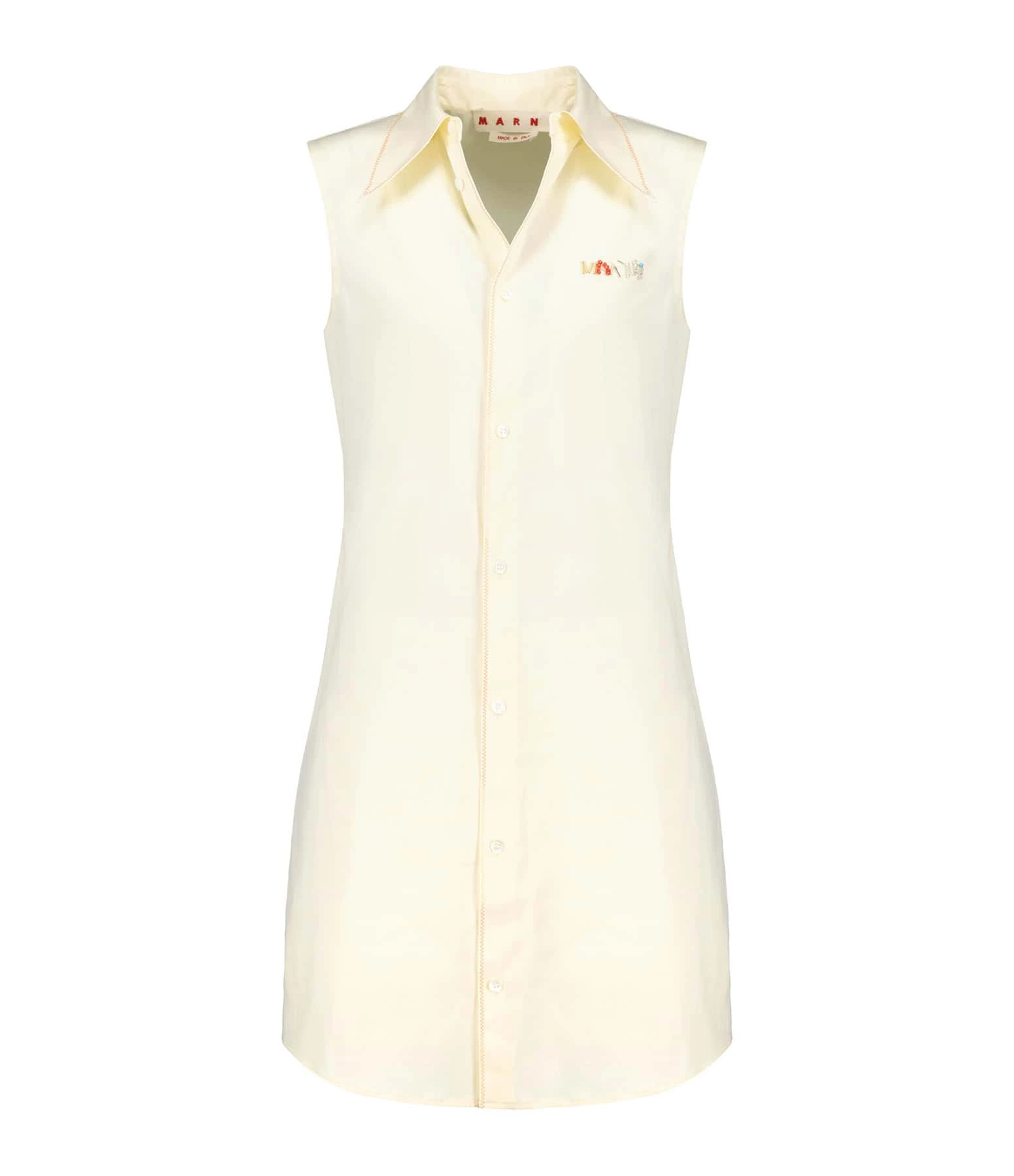 Marni Robe Courte Coton Antique Jaune