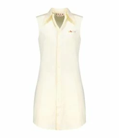 Marni Robe Courte Coton Antique Jaune