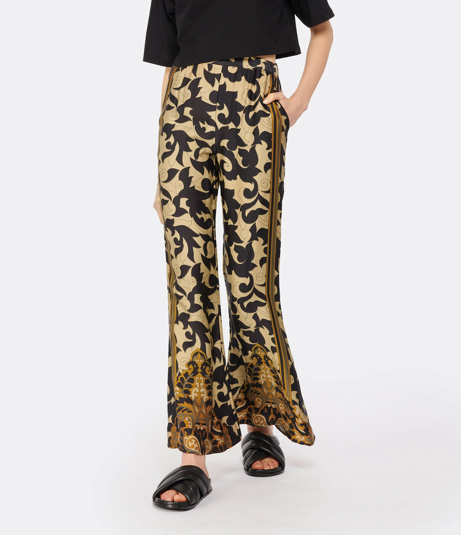 Mes Demoiselles Pantalon Abelia Noir Beige – Image 4