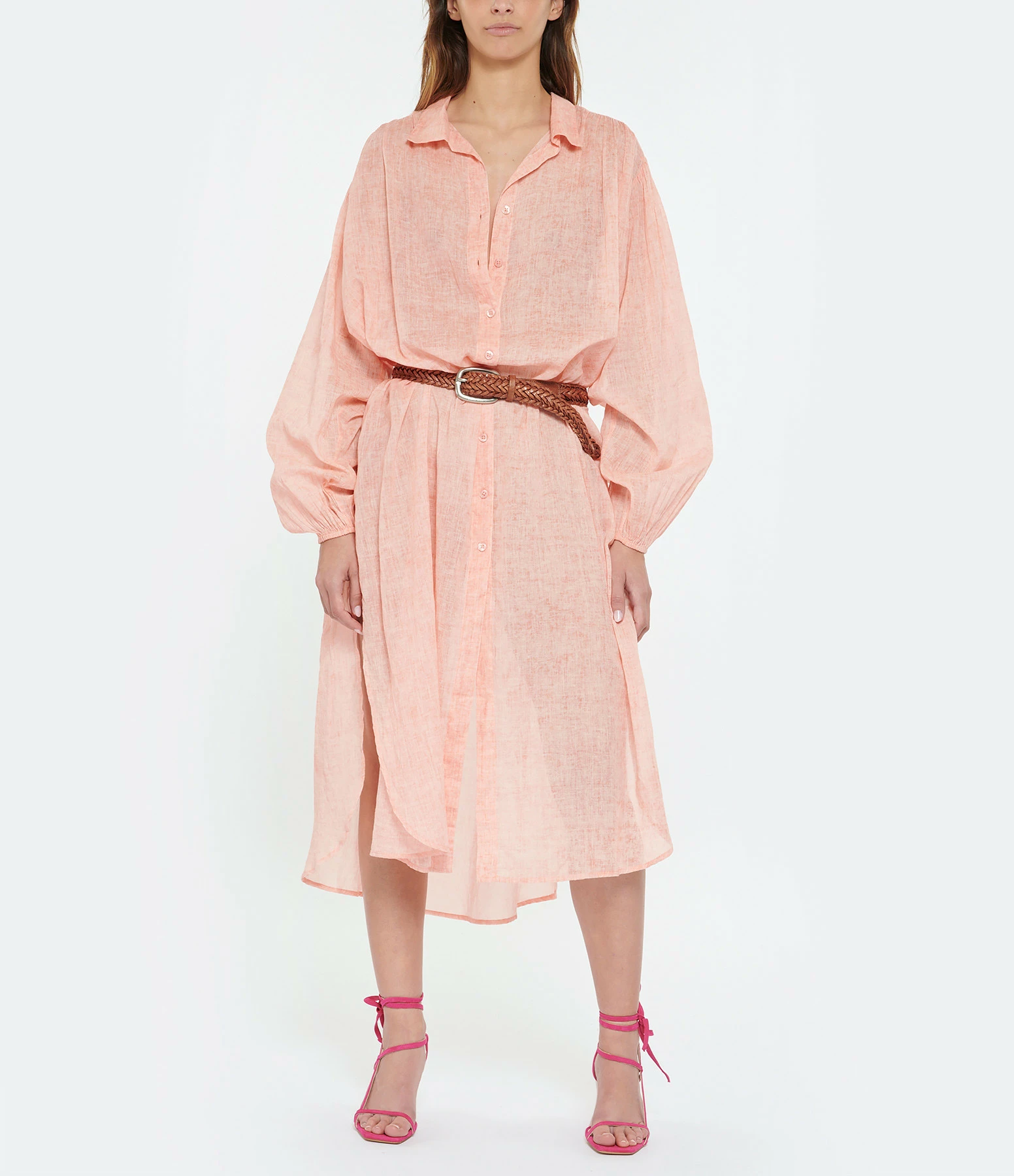 Mes Demoiselles Chemise Longue Diane Coton Rose – Image 3