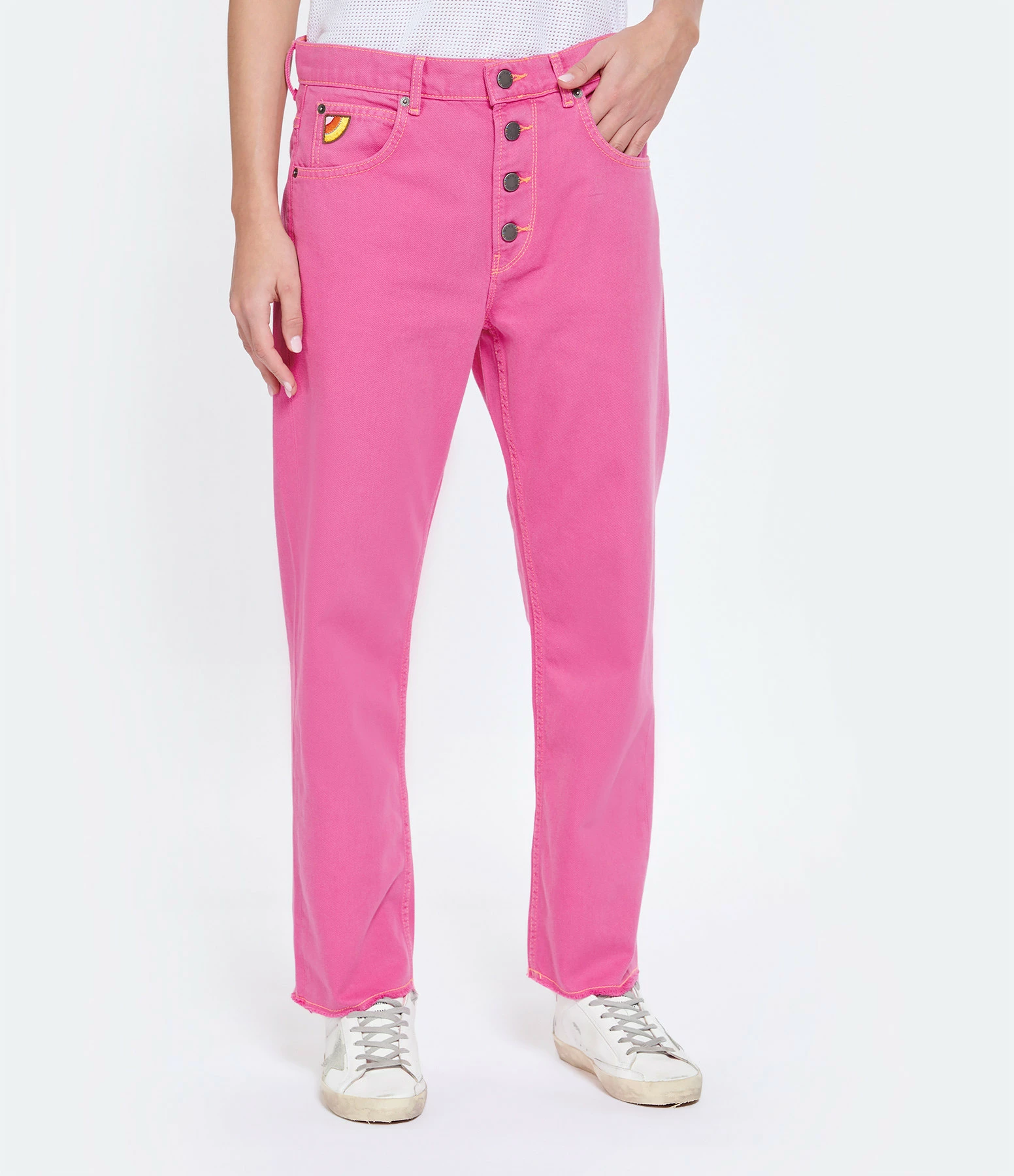MIRA MIKATI Jean Broderie Coton Rose – Image 6