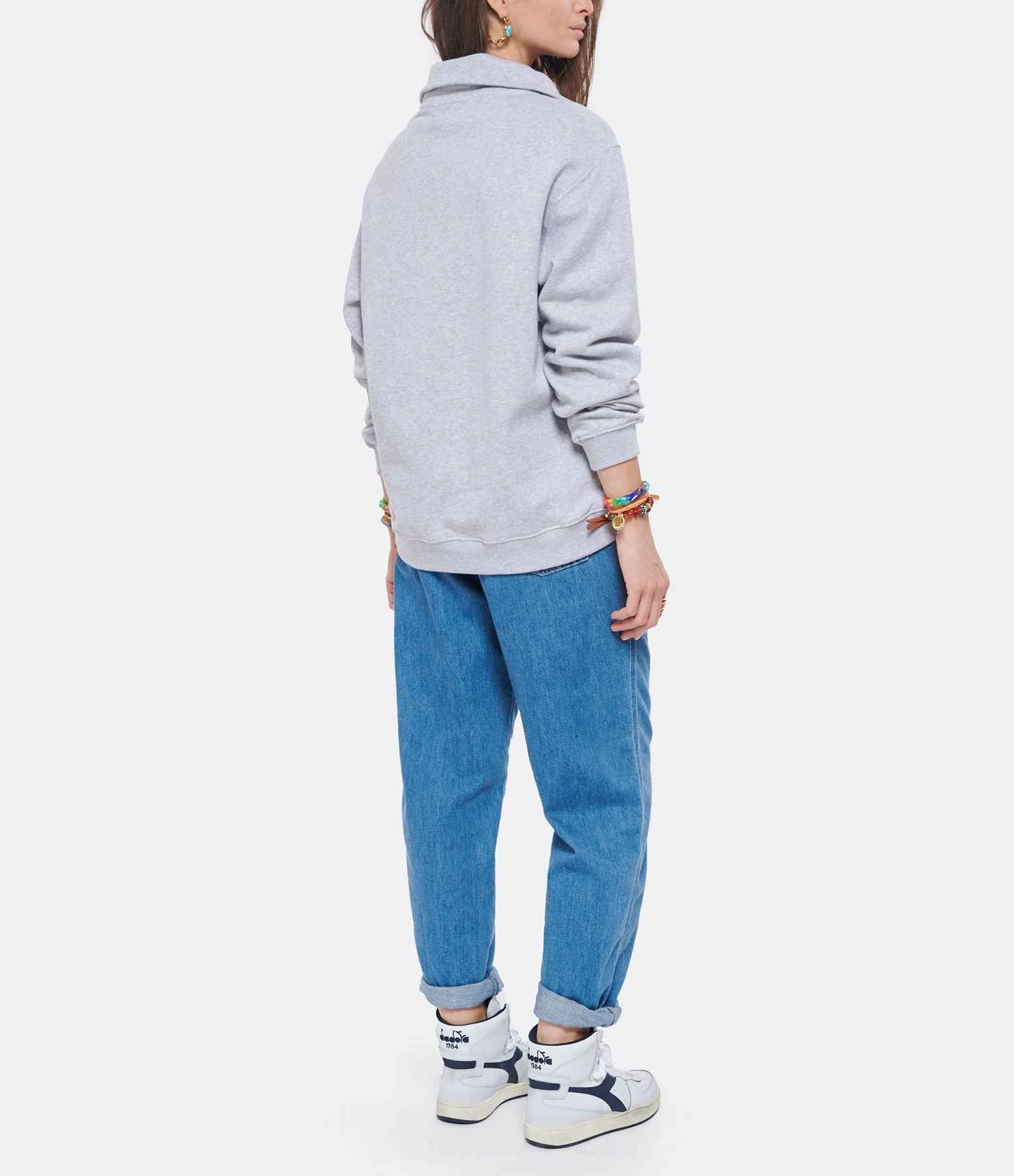 Maison Labiche Sweatshirt Unisexe Amour Coton Biologique Gris Clair Chiné – Image 5