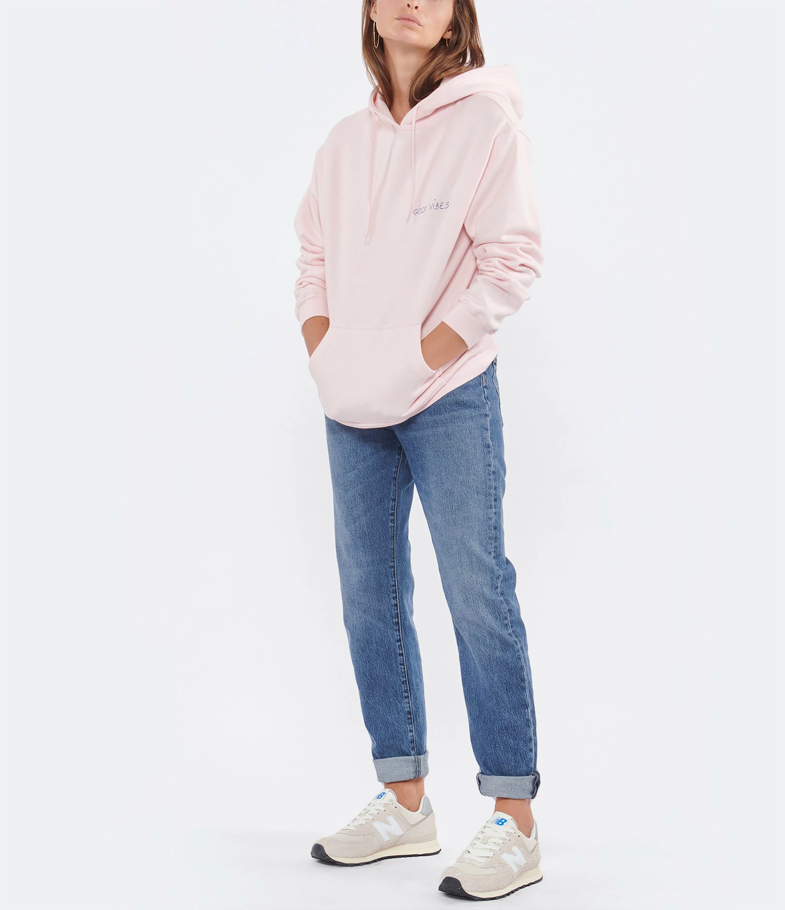 Maison Labiche Sweatshirt Réaumur Good VibesCoton Biologique Rose – Image 4