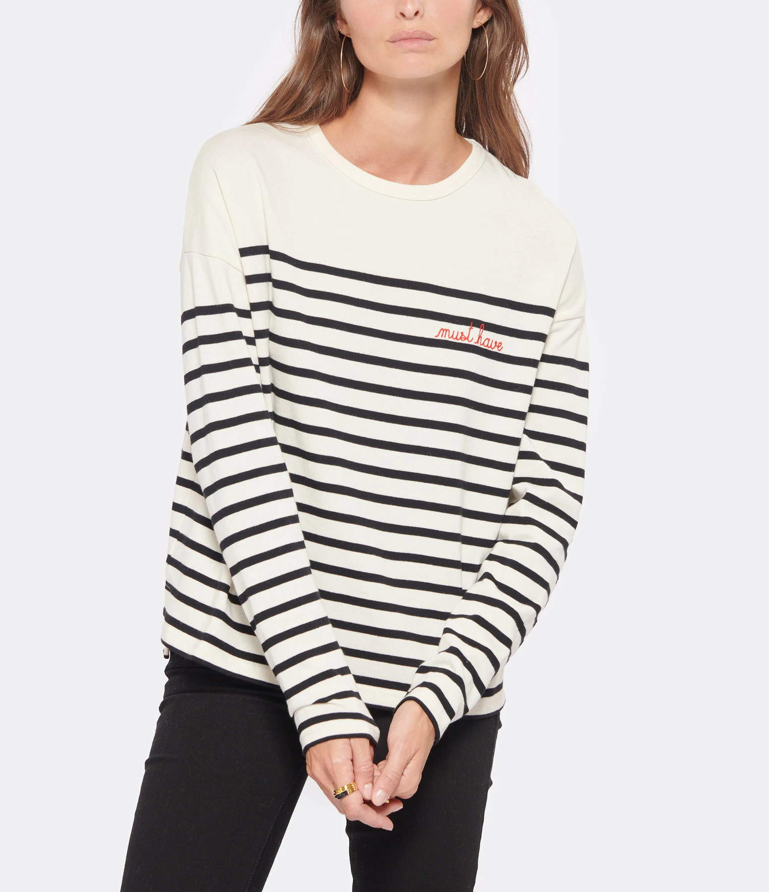 Maison Labiche Tee-shirt Montpar Coton Noir Blanc – Image 3