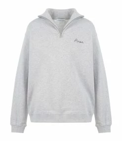 Maison Labiche Sweatshirt Unisexe Amour Coton Biologique Gris Clair Chiné