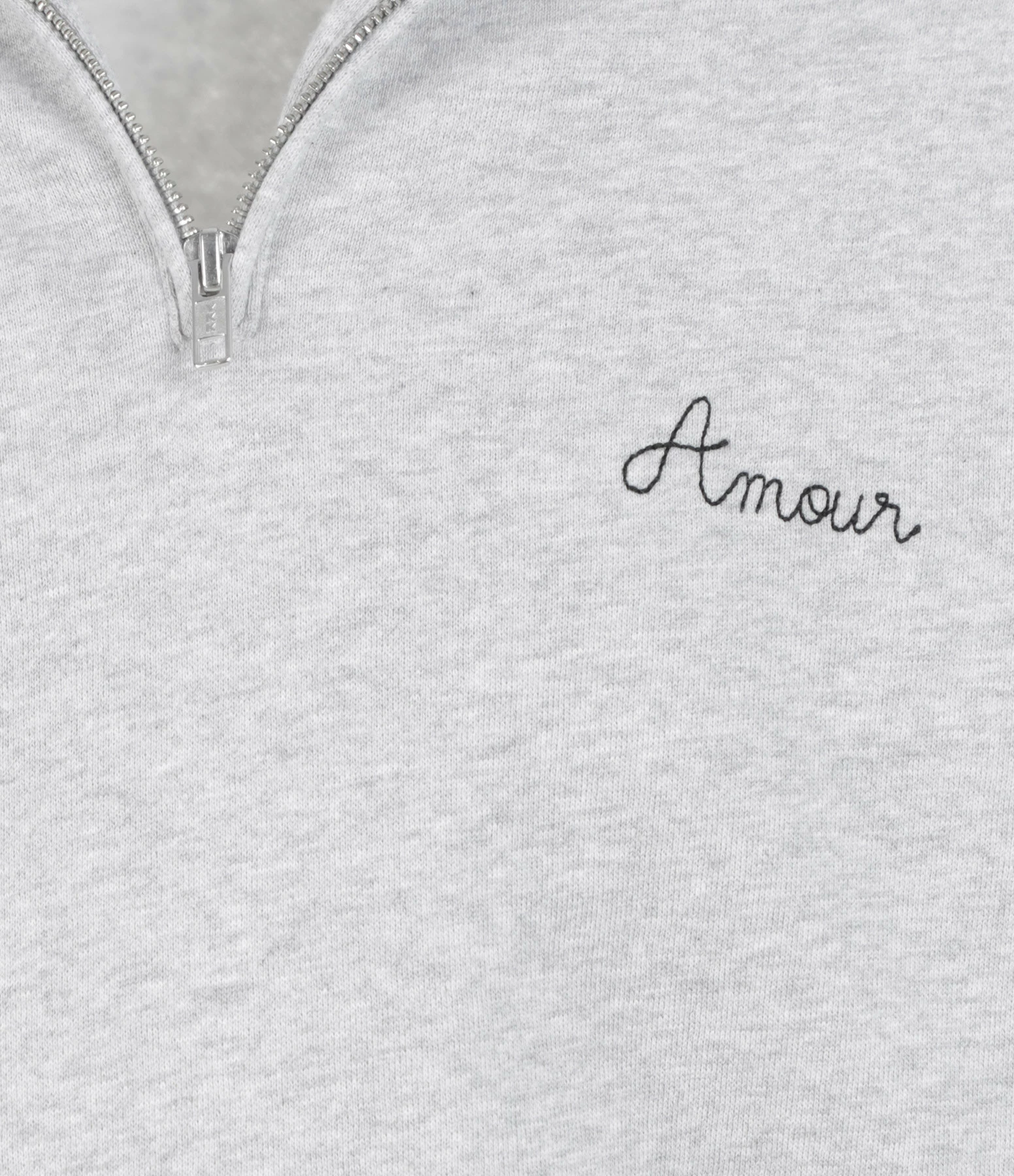 Maison Labiche Sweatshirt Unisexe Amour Coton Biologique Gris Clair Chiné – Image 2