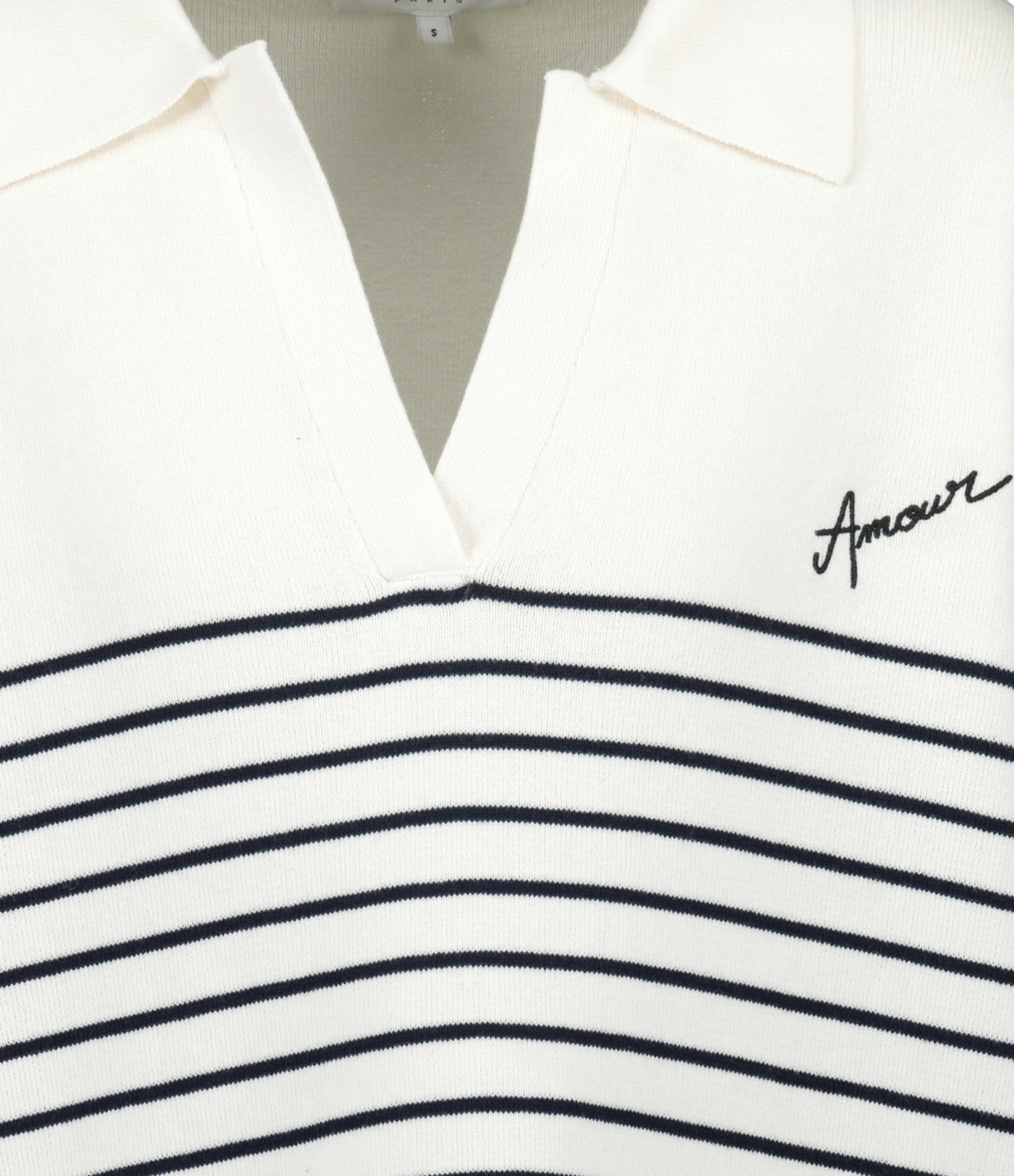Maison Labiche Pull Mondovie Amour Coton Blanc Marine – Image 2