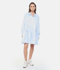 MARGAUX LONNBERG Robe Courte Arden Popeline De Coton Bleu -Boutique de vente ZIMMERMANN mlonn look20230131 401