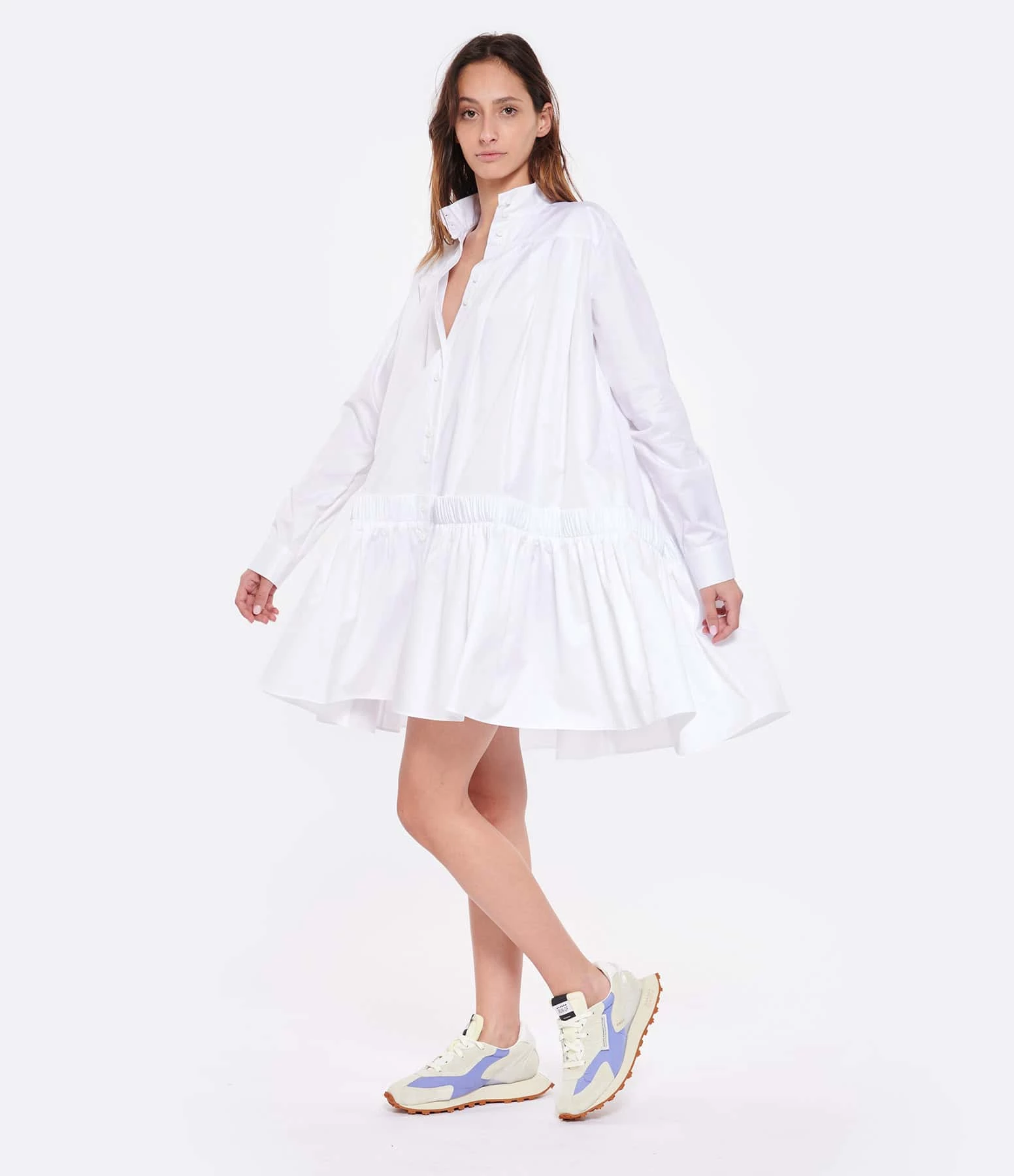 MARGAUX LONNBERG Robe Courte Arden Popeline De Coton Blanc – Image 3