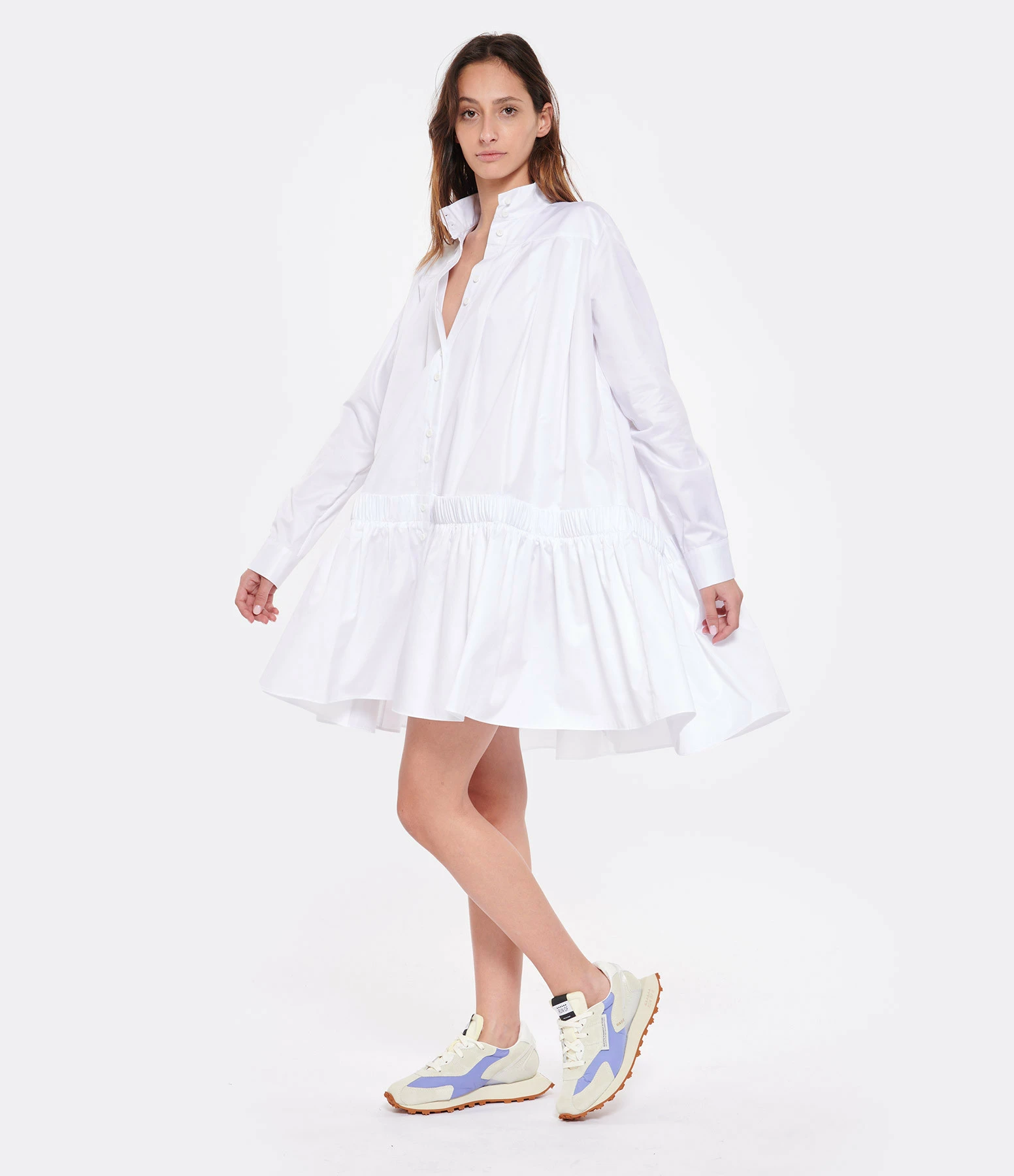 MARGAUX LONNBERG Robe Courte Arden Popeline De Coton Blanc – Image 3