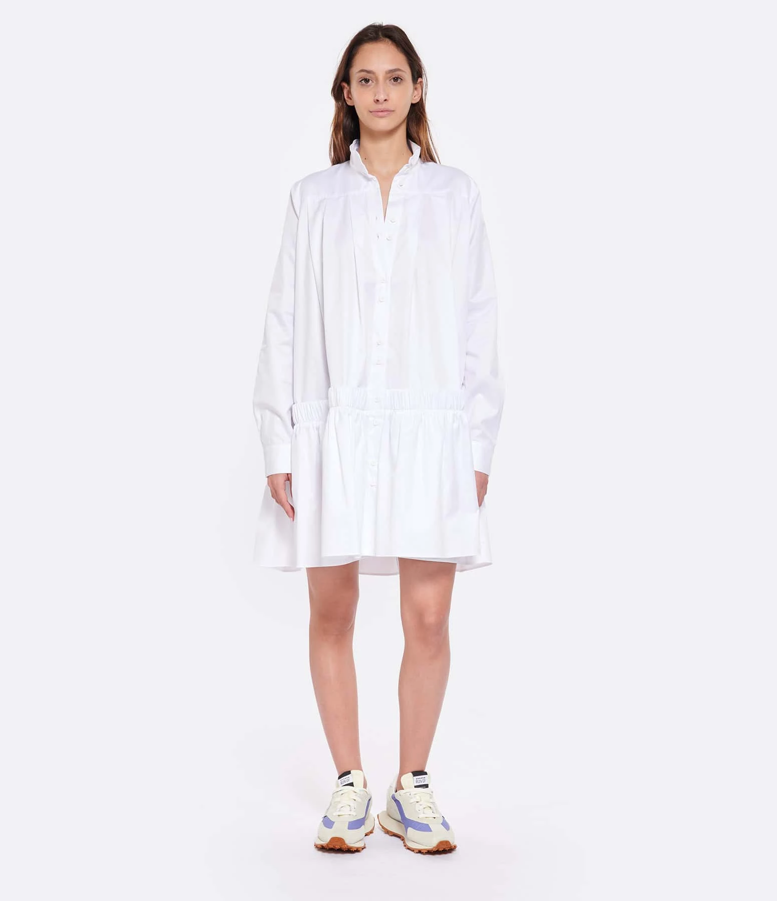 MARGAUX LONNBERG Robe Courte Arden Popeline De Coton Blanc – Image 4