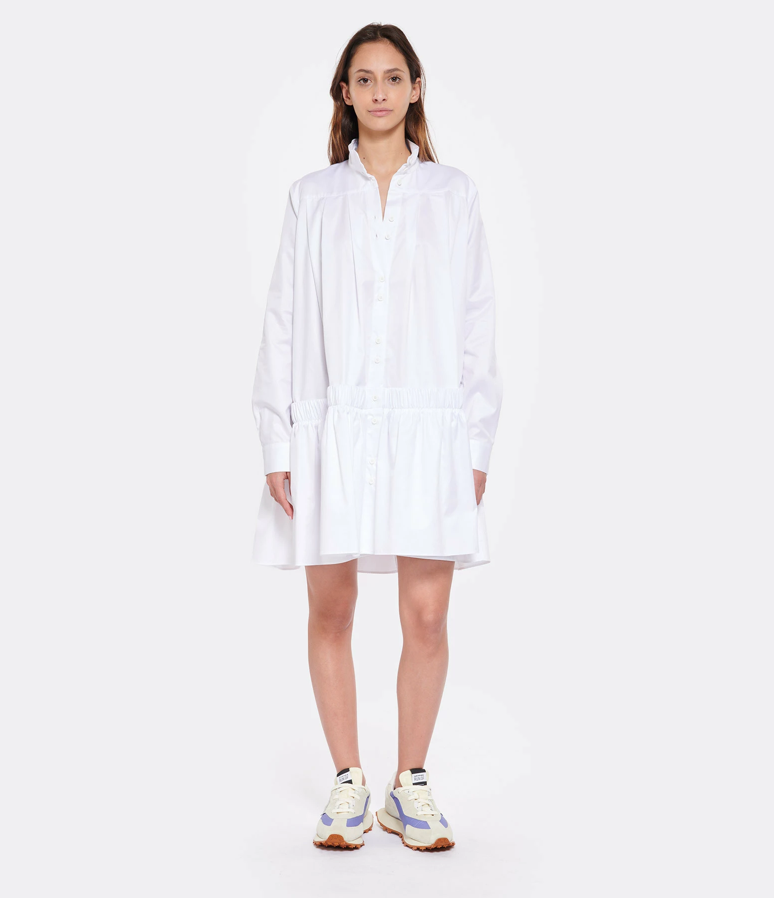 MARGAUX LONNBERG Robe Courte Arden Popeline De Coton Blanc – Image 4