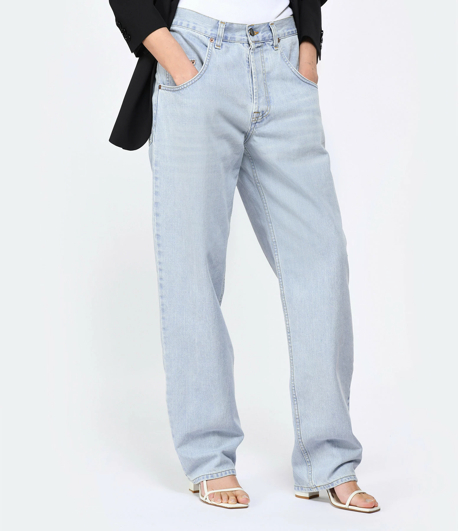 MARGAUX LONNBERG Pantalon Cooper Denim Coton Bleu Clair – Image 4