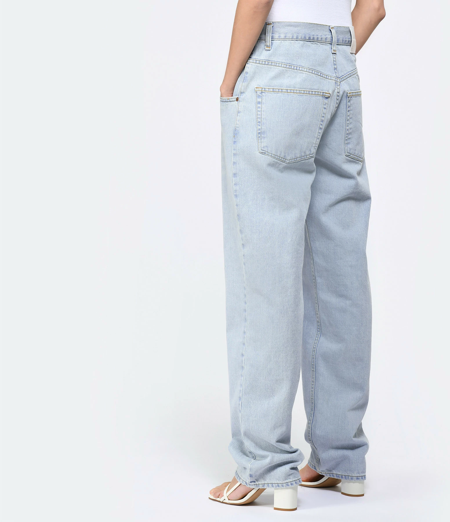 MARGAUX LONNBERG Pantalon Cooper Denim Coton Bleu Clair – Image 5