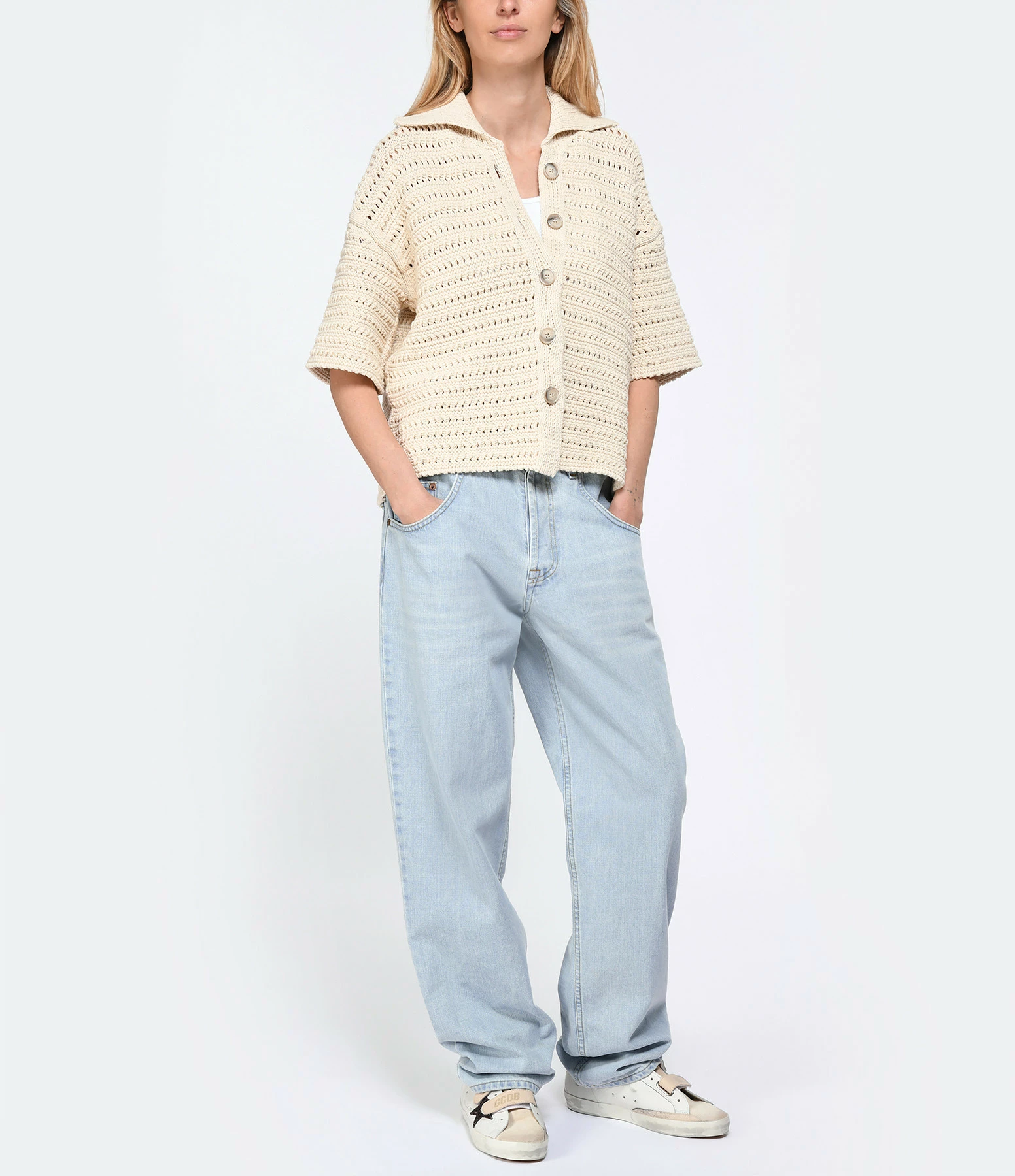MARGAUX LONNBERG Pantalon Cooper Denim Coton Bleu Clair – Image 6