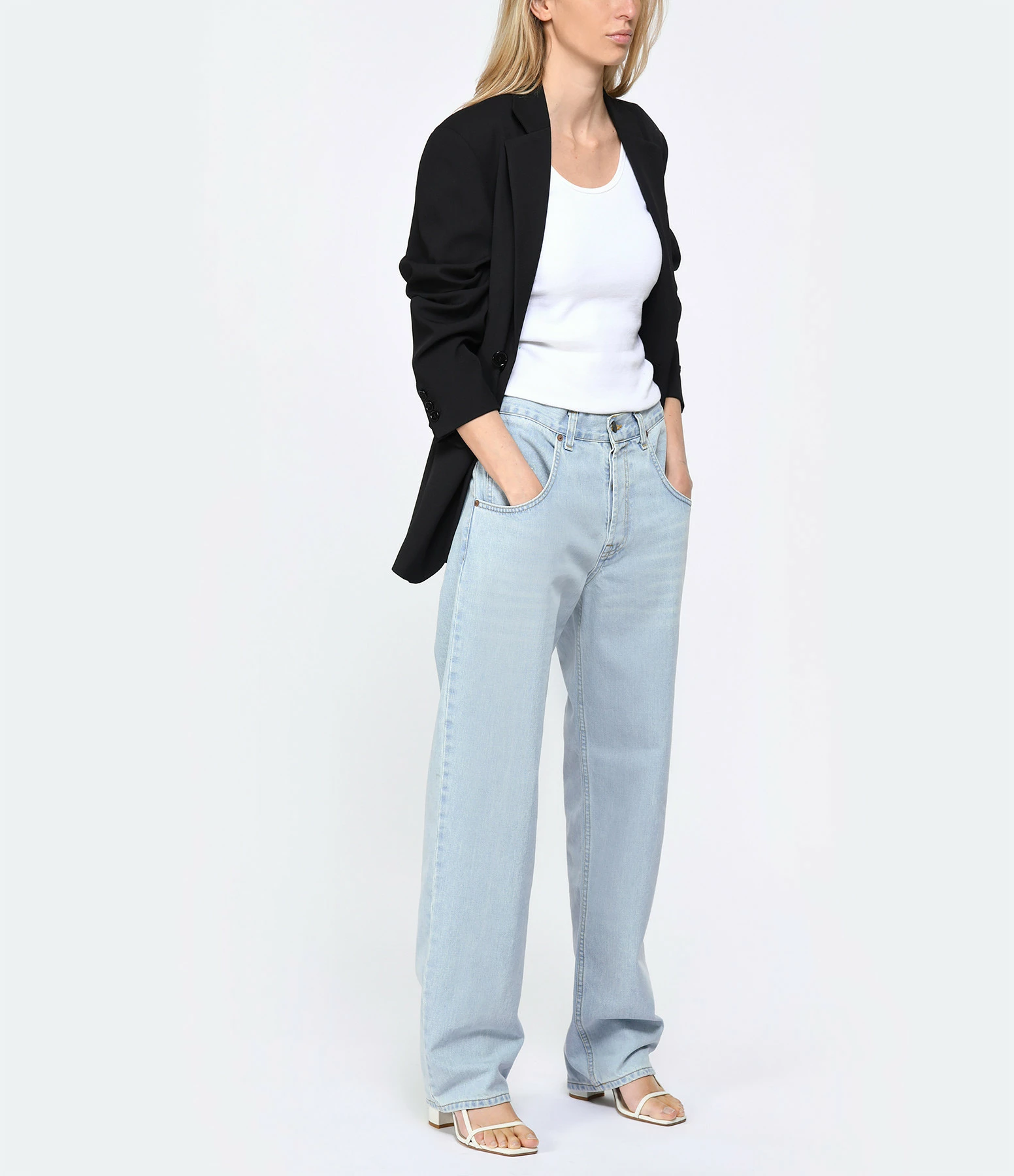 MARGAUX LONNBERG Pantalon Cooper Denim Coton Bleu Clair – Image 3