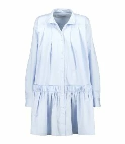 MARGAUX LONNBERG Robe Courte Arden Popeline De Coton Bleu