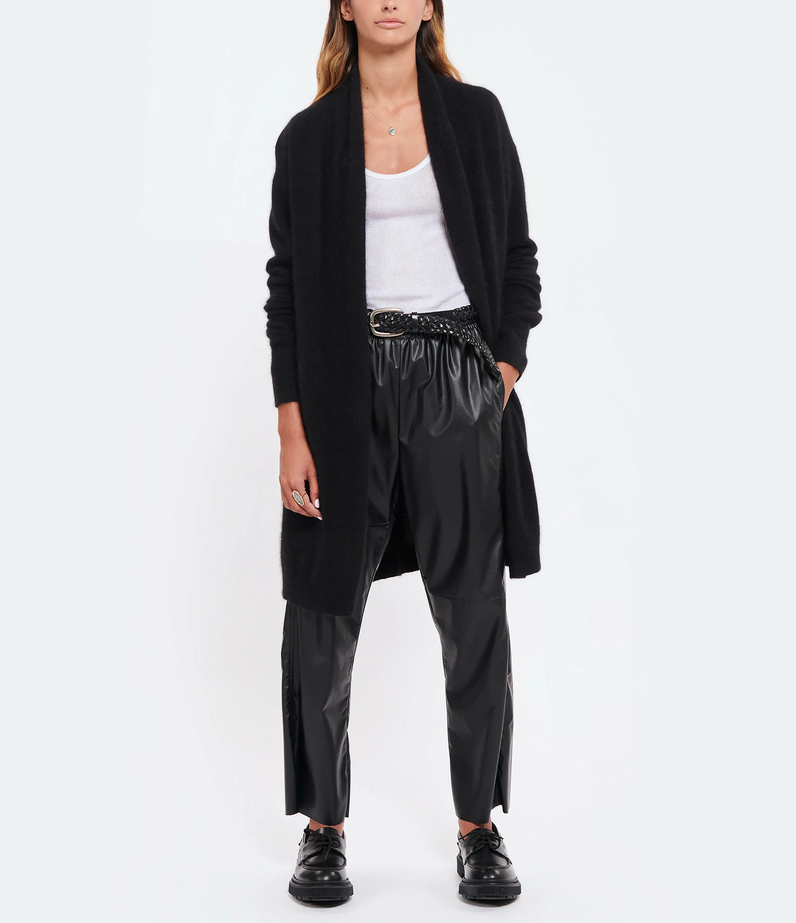MM6 Maison Margiela Pantalon Droit Simili Cuir Noir – Image 9