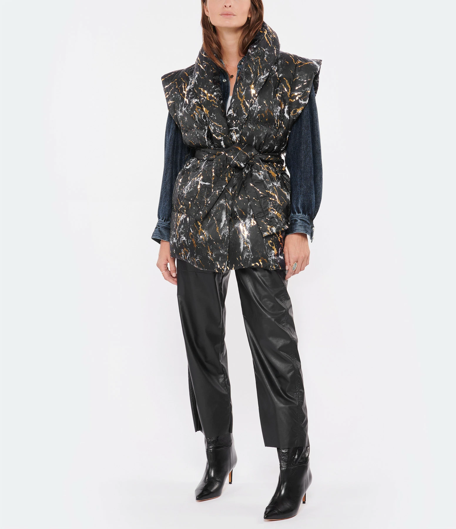 MM6 Maison Margiela Pantalon Droit Simili Cuir Noir – Image 10