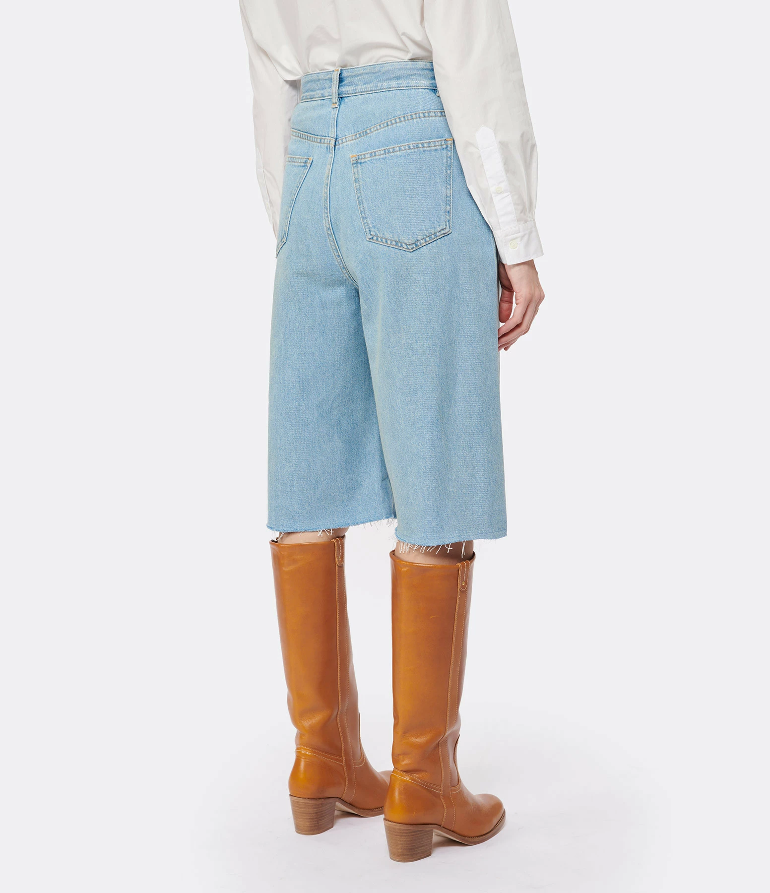 MM6 Maison Margiela Short Coton Denim Bleu Ciel – Image 4