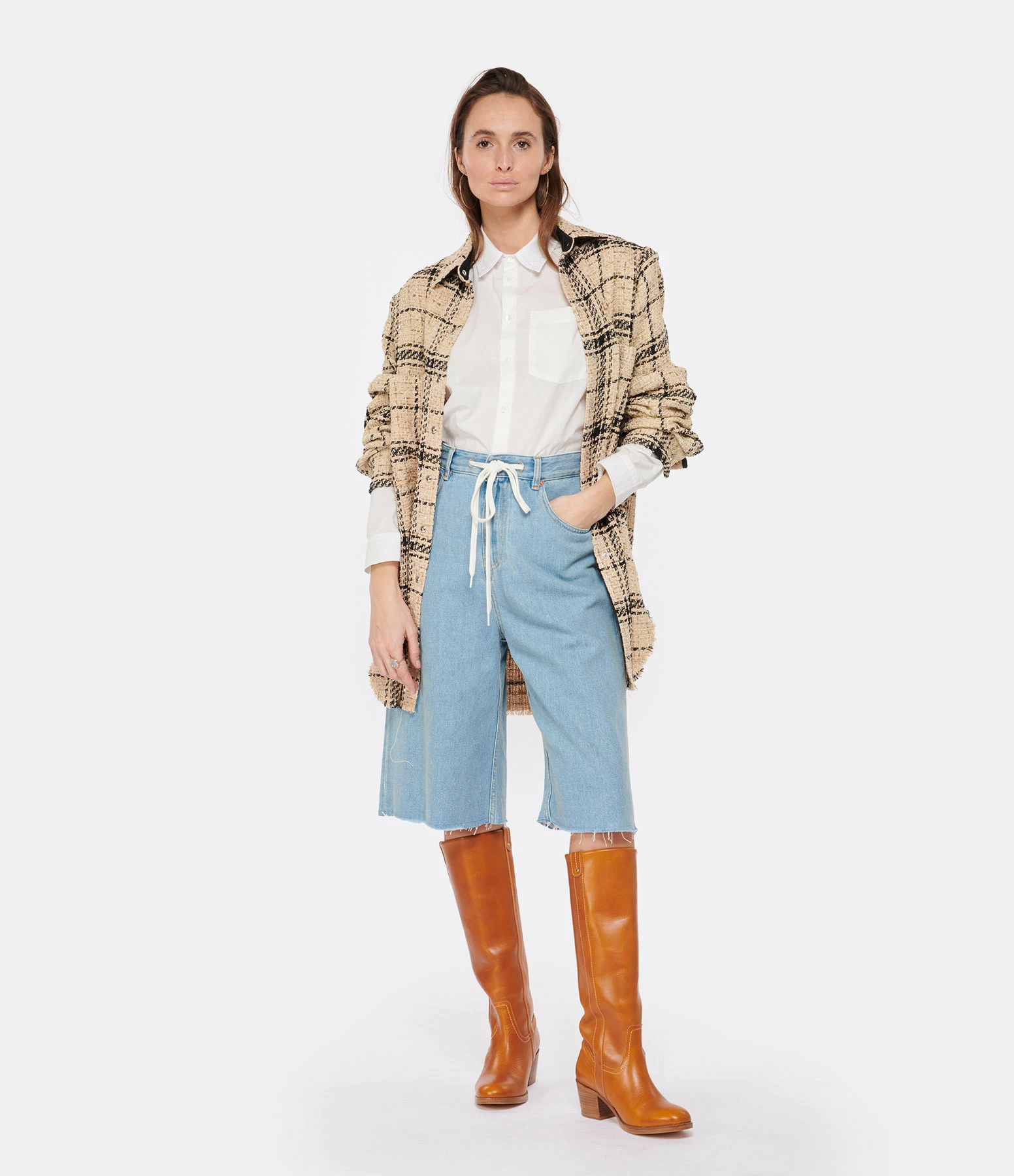 MM6 Maison Margiela Short Coton Denim Bleu Ciel – Image 3