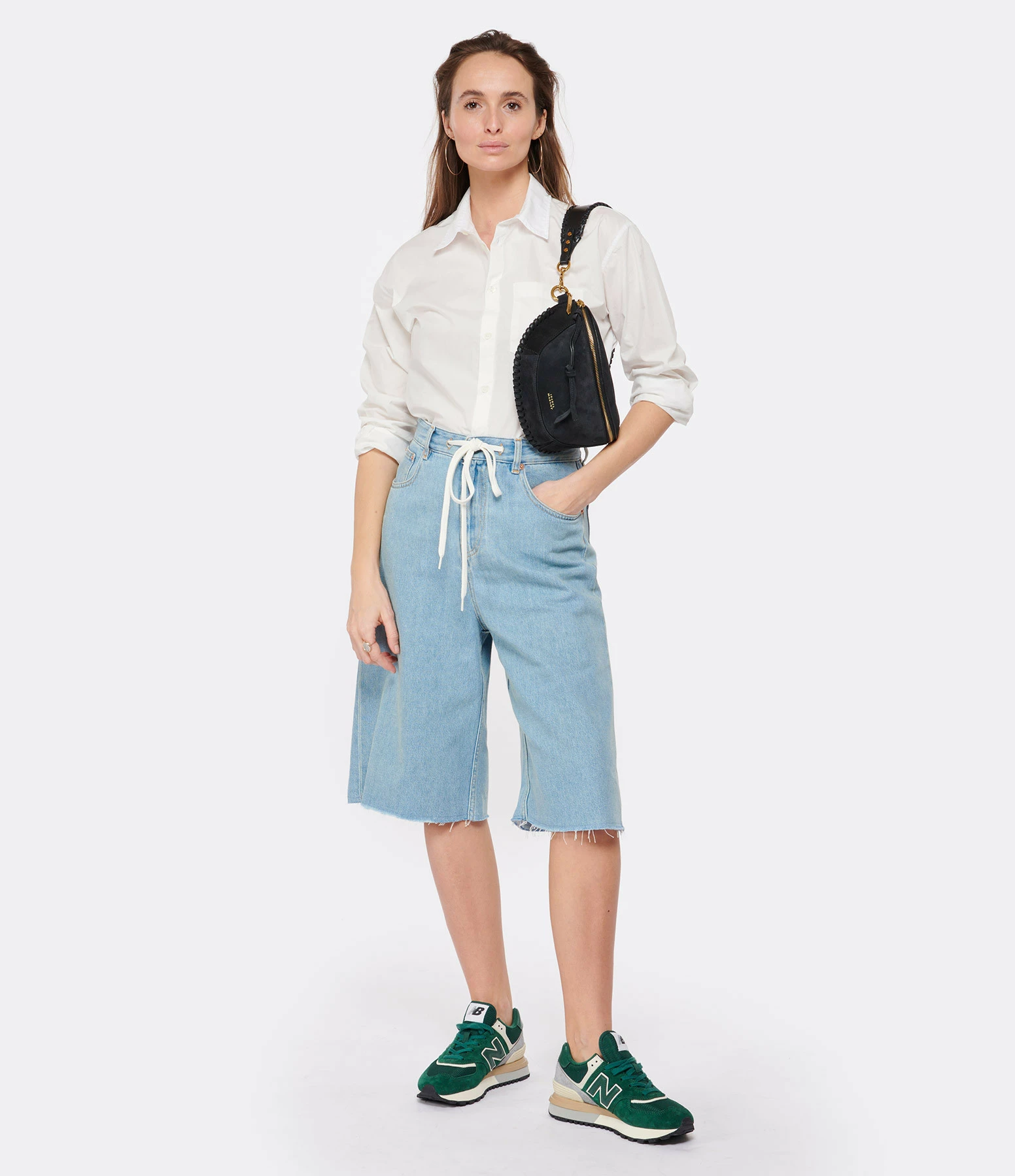 MM6 Maison Margiela Short Coton Denim Bleu Ciel – Image 6