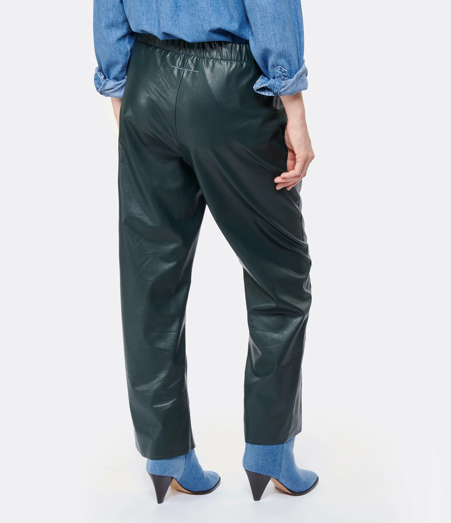 MM6 Maison Margiela Pantalon Cuir Vert – Image 5