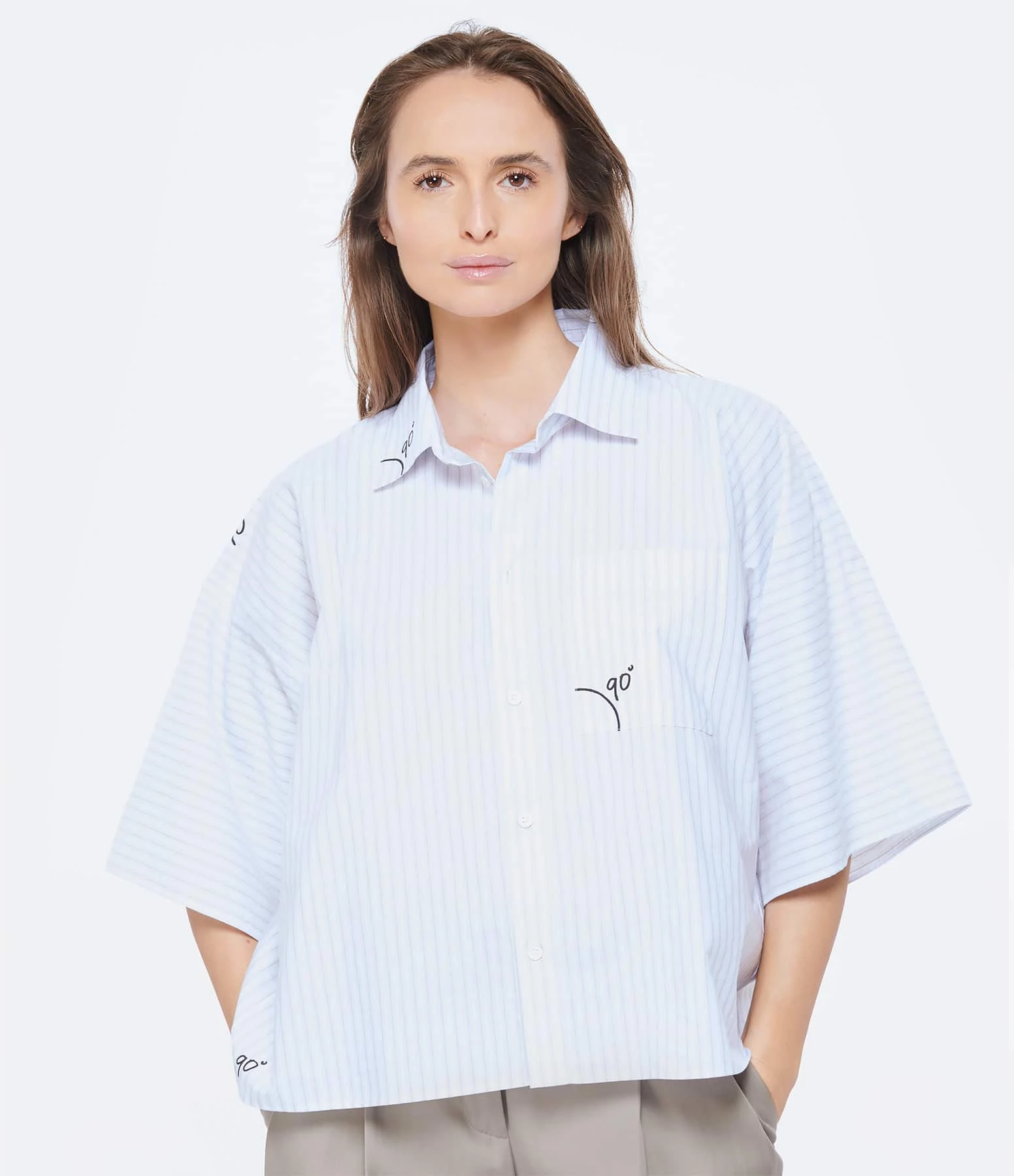 MM6 Maison Margiela Chemise Coton Bleu Ciel – Image 3